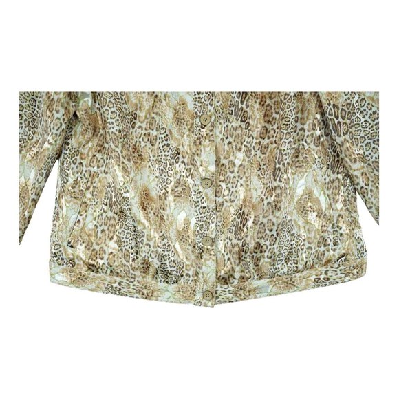 TravelSmith Women's Reversible Jacket Animal Print Pockets Sz Large Button Down - Picture 3 of 12